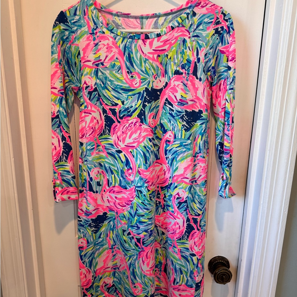 Lilly Pulitzer Colorful Flamingo Print Dress